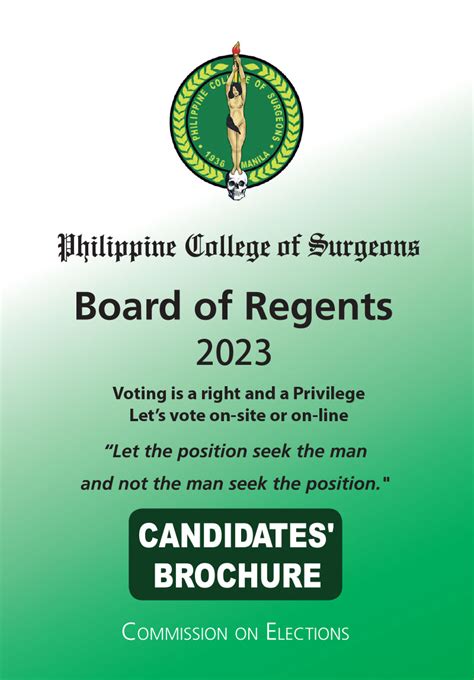 2023 Candidates Brochure - Philippine College of Surgeons