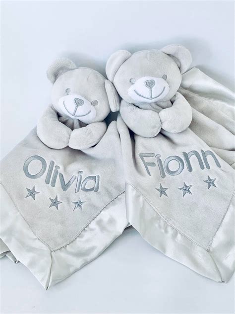 Personalised Baby Comforter Teddy Bear Comfort Blanket New - Etsy