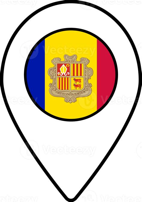 Andorra flag map pin navigation icon. 22841236 PNG