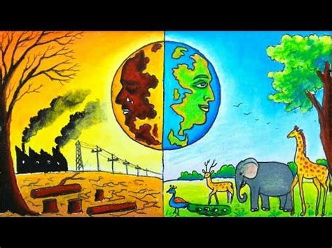 Bhutnath Painting Academy - YouTube | Earth day drawing, Earth drawings ...