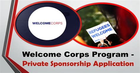 Application for Welcome Corps program Private Sponsorship of Refugees