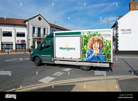 Morrisons delivery van in Market Weighton, East Yorkshire, England UK ...