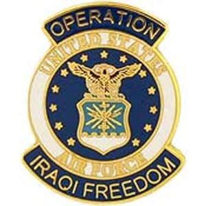 Amazon.com: U.S. Air Force Logo Operation Iraqi Freedom Pin 1": Sports ...