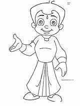 Pages Colouring Chota Bheem Drawing  Free Printable Chhota sketch template
