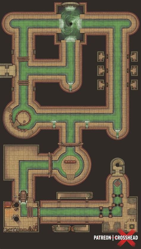 Into the Sewers [30x50] - dndmaps | Dungeon maps, Dnd world map ...