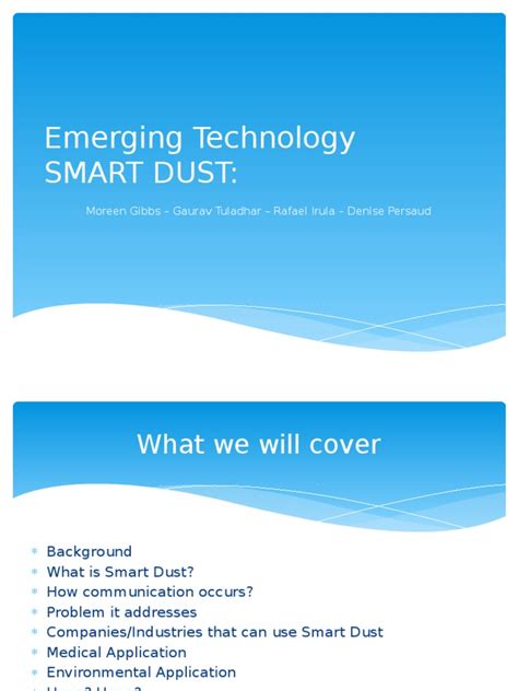 Smart Dust - Presentaiton | Technology | Nanotechnology