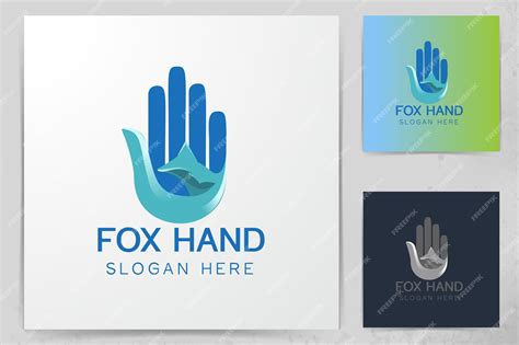 Premium Vector | Fox and hand logo designs inspiration isolated on ...