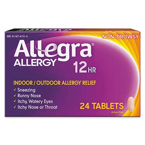 Allegra Allergy Antihistamine Tablets 12 Hour 60mg Non-Drowsy - 24 Count - Shaw's