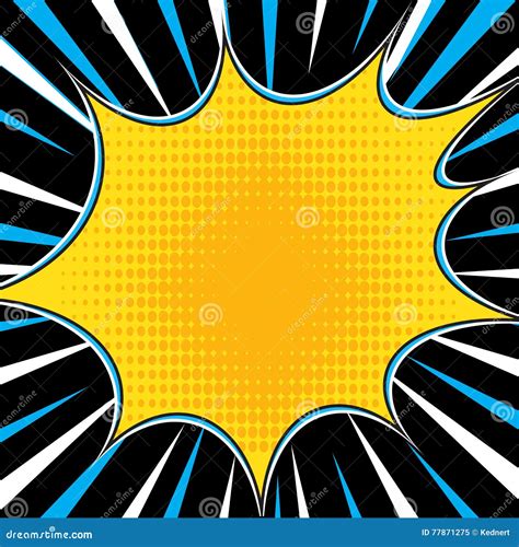 Comic Book Explosion Superhero Pop Art Style Radial Lines Background ...