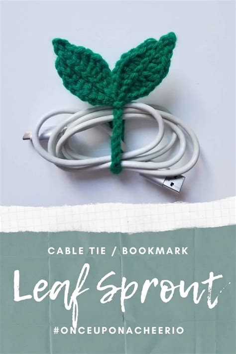 Crochet Leaf Sprout Headphone, Cable Tie & Bookmark Pattern