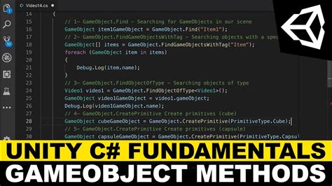 Unity C# Fundamentals - GameObject Methods (Find, FindGameObjectsWithTag, FindObjectOfType ...