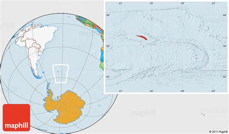 Political Location Map of South Georgia and the South Sandwich Islands, highlighted continent