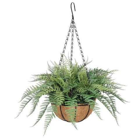 Artificial Potted Fern Hanging Basket 55cm | Designer Plants