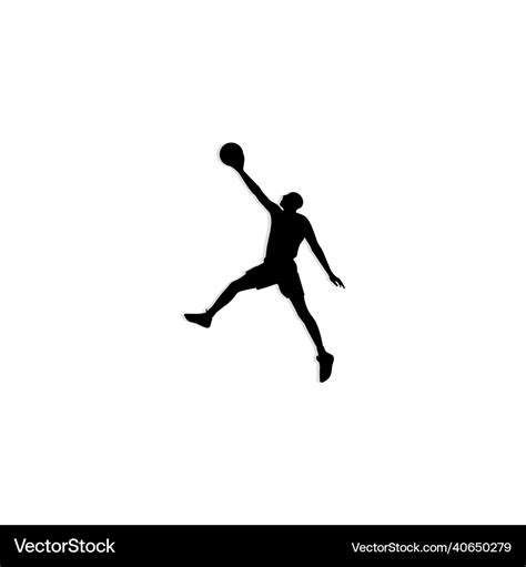 Slam dunk basketball silhouette logo design Vector Image