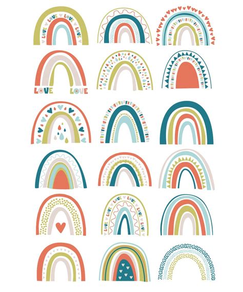 Rainbow Confetti Clipart Set Trendy Abstract Spring Pastel | Etsy | Clip art, Rainbow art, Rainbow