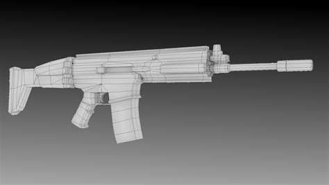 3d model weapon scar gun scar-l