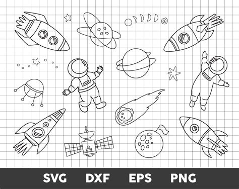 Space Svg Planets Svg Line Svg Commercial Use - Etsy