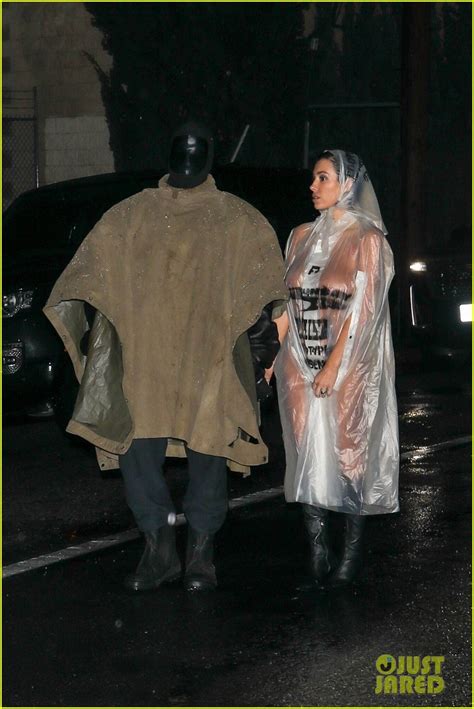 Kanye West's Wife Bianca Censori Braves the Rain in See-Through Poncho With Nothing Underneath ...