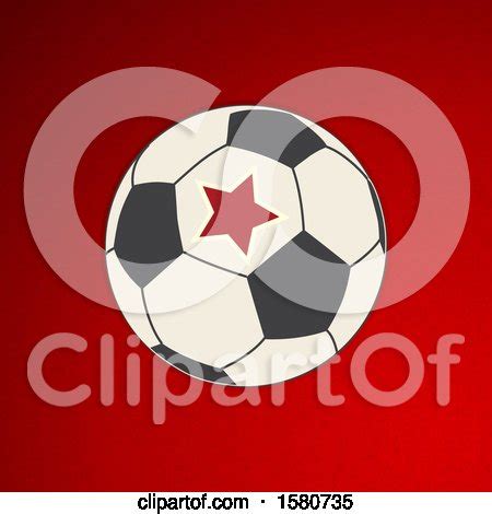 Clipart of a Soccer Ball with a Star, over Red - Royalty Free Vector Illustration by ...