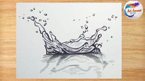 How To Draw Water Splash Pencil