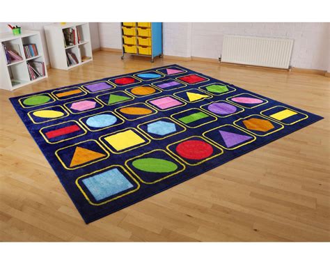 Kindercolour™Geometric Shapes Carpet 3 x 3 metre