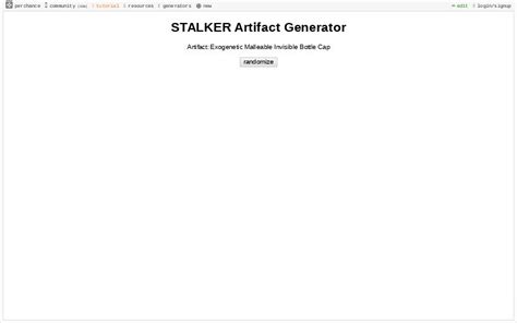 STALKER Artifact Generator