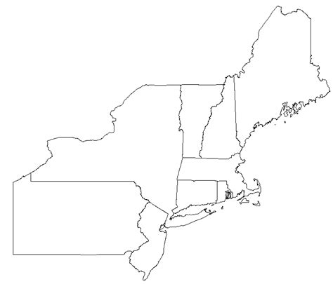 Blank Map Of Northeast United States - Tourist Map Of English