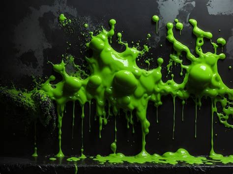 Premium AI Image | Green Slime Halloween Background Illustration