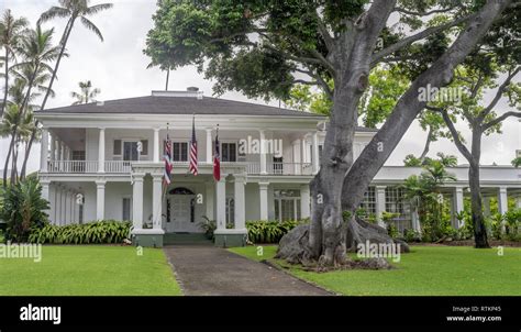 Washington Place on August 6, 2016 in Honolulu Hawaii. It is a Greek Revival palace in the ...