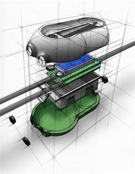 exploded view | Industrial design sketch, Design sketch, Sketch design