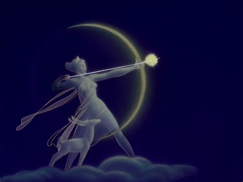 Diana/Artemis and new moon bow, creating the night sky. Artemis the ...