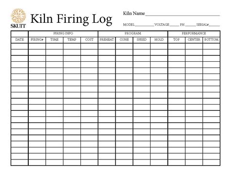 Pottery Kiln Firing Log