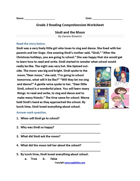 Reading Comprehension Grade 8 Worksheet