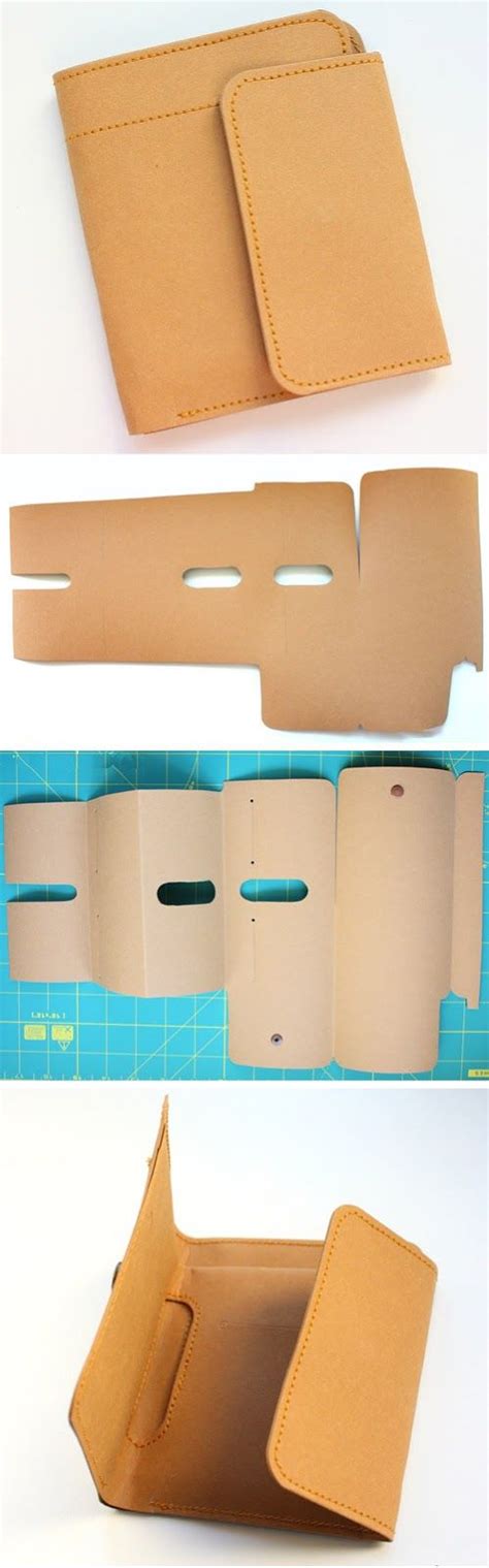 Mens Washable Kraft Paper Wallet handmade. DIY Tutorial in Pictures. http://www.handmadiya.com ...