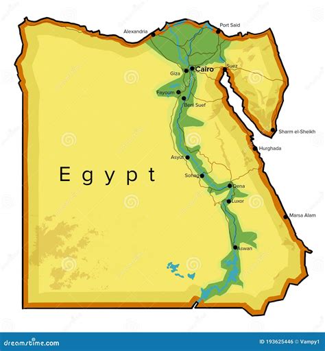 Egypt Map. Cities, Regions. Vector Royalty-Free Illustration ...