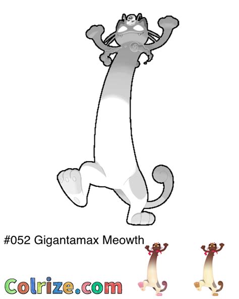 Gigantamax Meowth coloring page