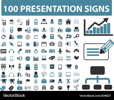 Presentation icons Royalty Free Vector Image - VectorStock