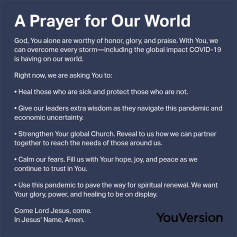 A Prayer for Our World - YouVersion