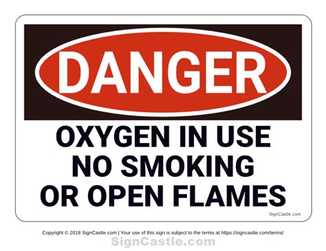 Free Printable Oxygen In Use Sign | Template Business PSD, Excel, Word, PDF