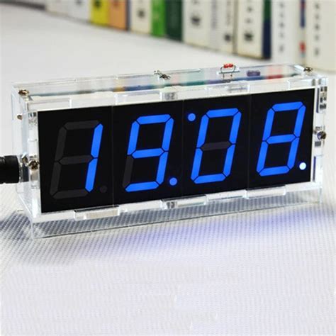 Geekcreit 2PCS DIY 4 Digit LED Electronic Clock Kit Temperature Light ...