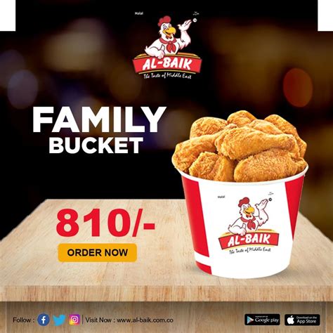 FAMILY BUCKET WITH AL-BAIK Chicken Meal | Chicken recipes, Meals, Food