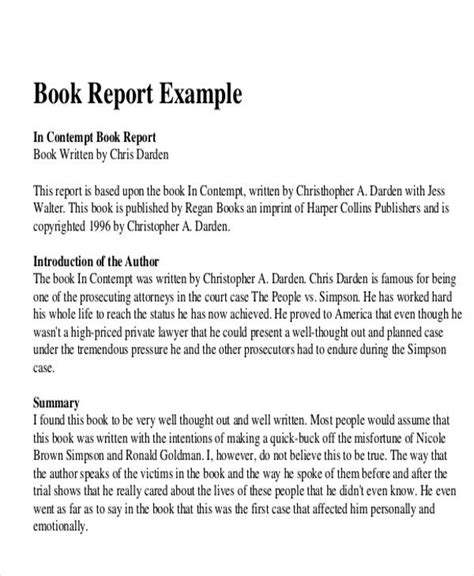 sample book report free example format download | Book report, Book ...