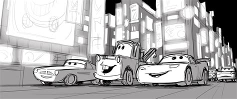 Step-by-Step Scene Progression In Cars 2 Pixar Concept Art, Disney Concept Art, Character ...