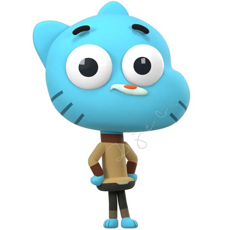 Gumball Watterson (3D Model) by Djebrayass on DeviantArt Gumball Image, The Amazing World Of ...