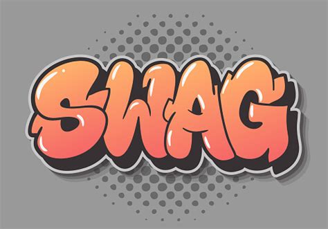 Swag Label Sign Logo Hand Drawn Lettering Type Design Graffiti Throw Up Style Vector Graphic ...