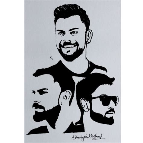 Virat Kohli stencil art in 2023 | Cool pencil drawings, Stencil art, Easy love drawings