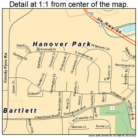 Hanover Park Illinois Street Map 1732746