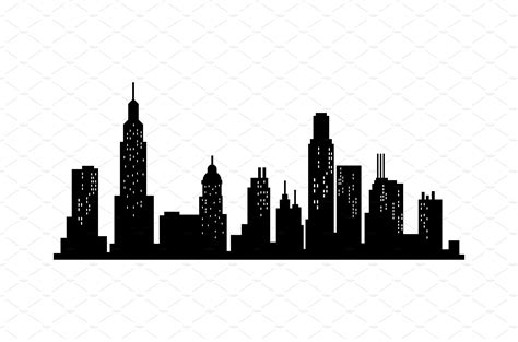 Cityscape silhouette. City | Work Illustrations ~ Creative Market