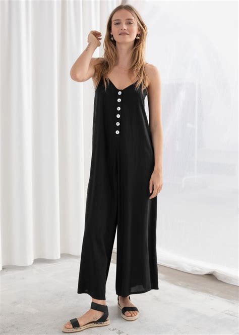 Relaxed Spaghetti Strap Jumpsuit - Black - Jumpsuits & Playsuits ...