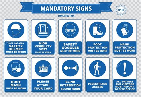 Mandatory signs, construction health, safety signs — Stock Vector © coolvectormaker #80023302